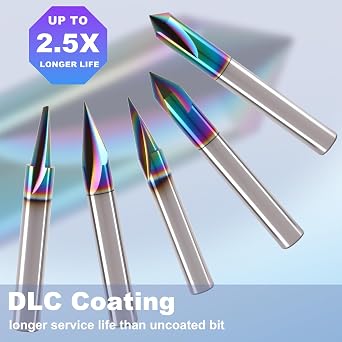 5pcs CNC Wood Carving Router Bit Set 1/4'' Shank