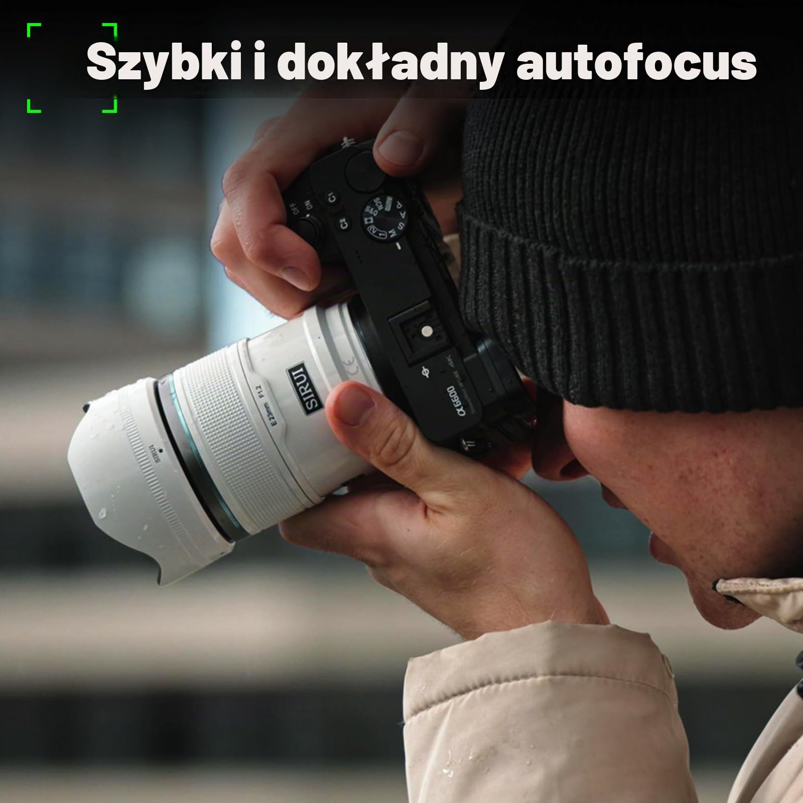 SIRUI Sniper Autofocus Wide-Angle Obiektyw 33mm F1.2 APS-C With E-Mount for A6400, A6700, ZV-E10, FX3/30 (White)