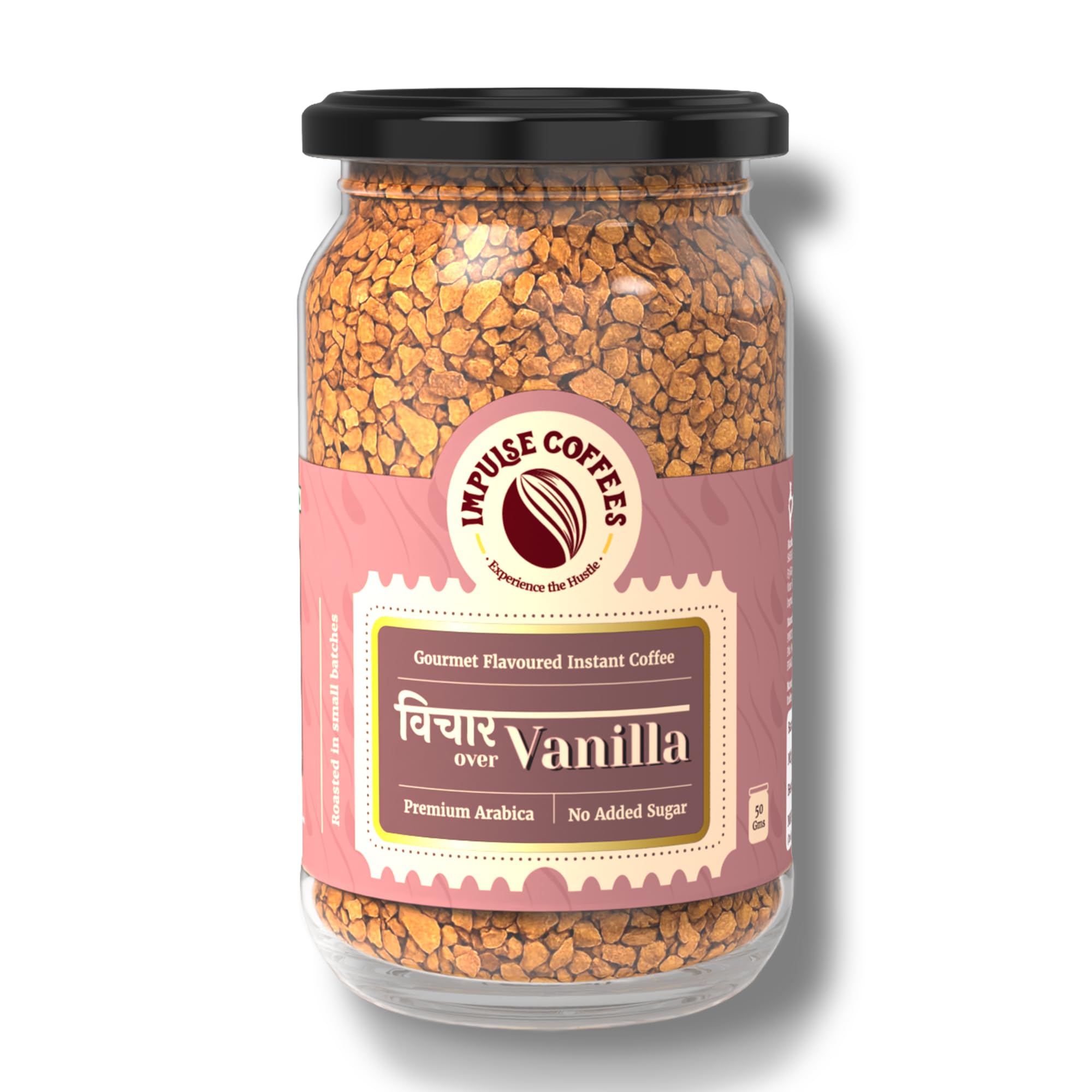 Vichaar Over Vanilla | Vanilla Instant Coffee Powder | Ideal For Hot & Cold Coffee | Coffee Powder In Fresh | Smooth Medium Roast | Coffee Vanila Flavour | Jar Packed | 50 Gms