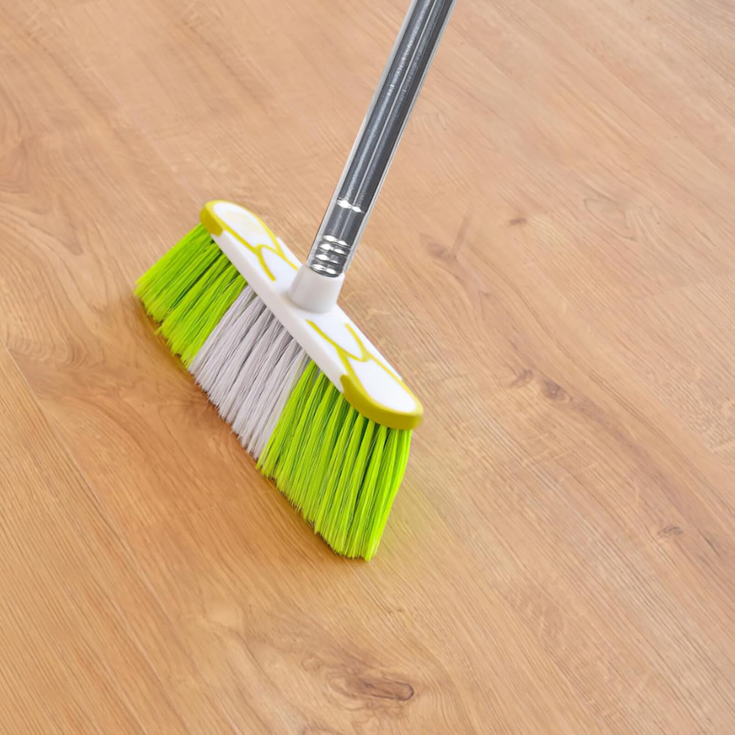OSALADI Stainless Steel Broom Handle Replacement 32.67 Inch Floor Cleaning Stick with Plastic Grip for Indoor Sweeping and Mop Handle Accessory