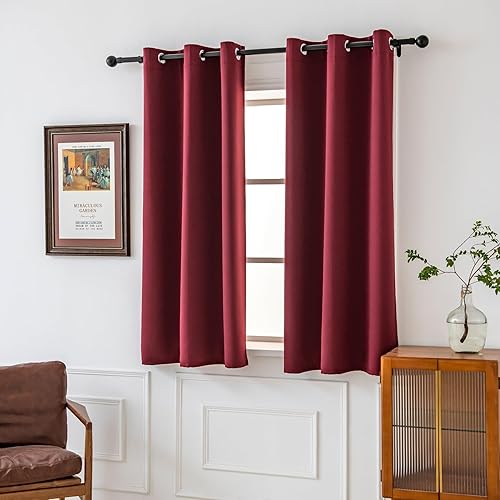 Miniatura 208 de Pickluc Cortina opaca con ojales para dormitorio, cortinas de bloqueo de luz, aislamiento térmico, reducción de ruido, 42 pulgadas de ancho x 84