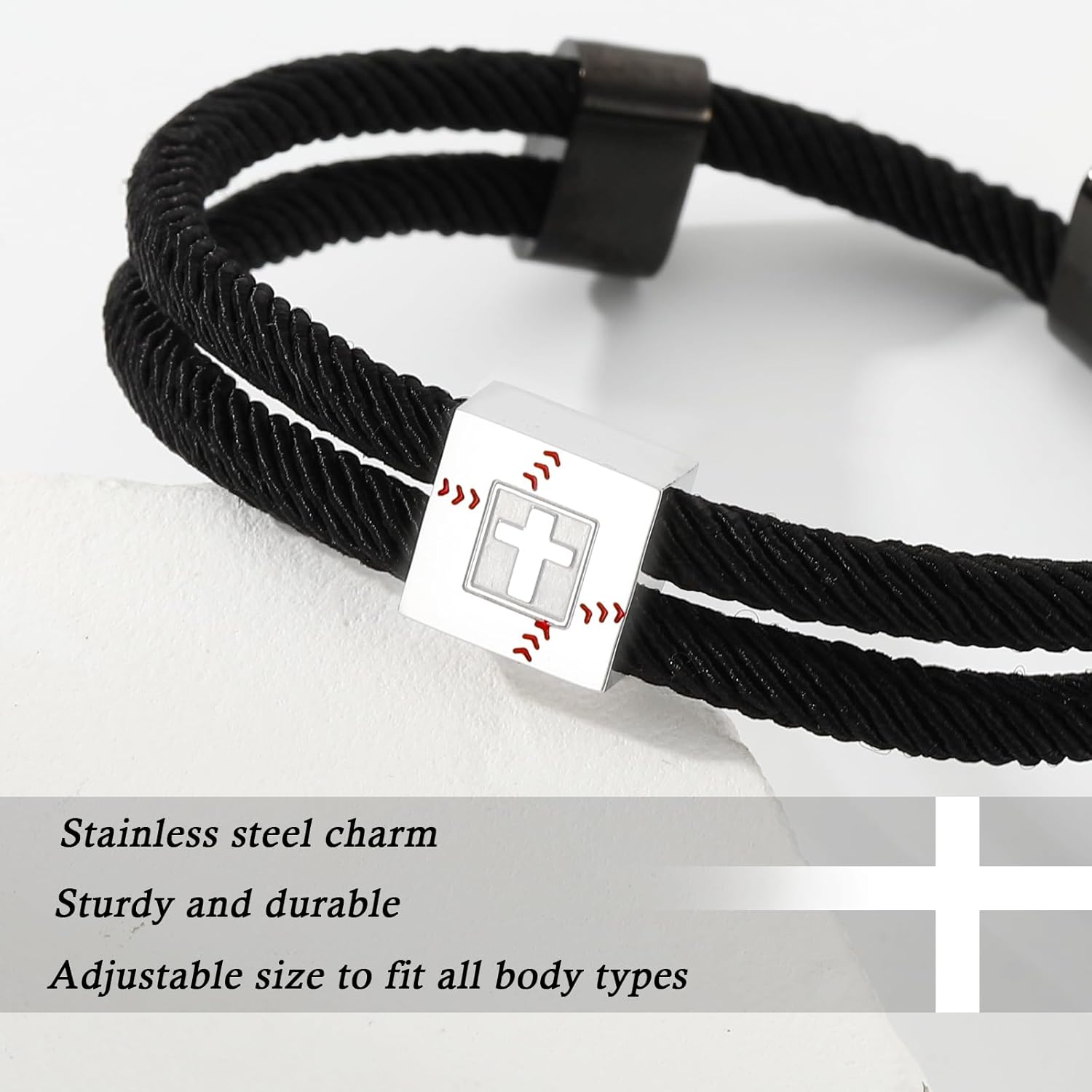 Baseball/Soccer/Basketball/Football Cross Bracelet for Graduation Boys Men Son Teen Players Team Lovers Grandson Birthday Gifts - Image 3