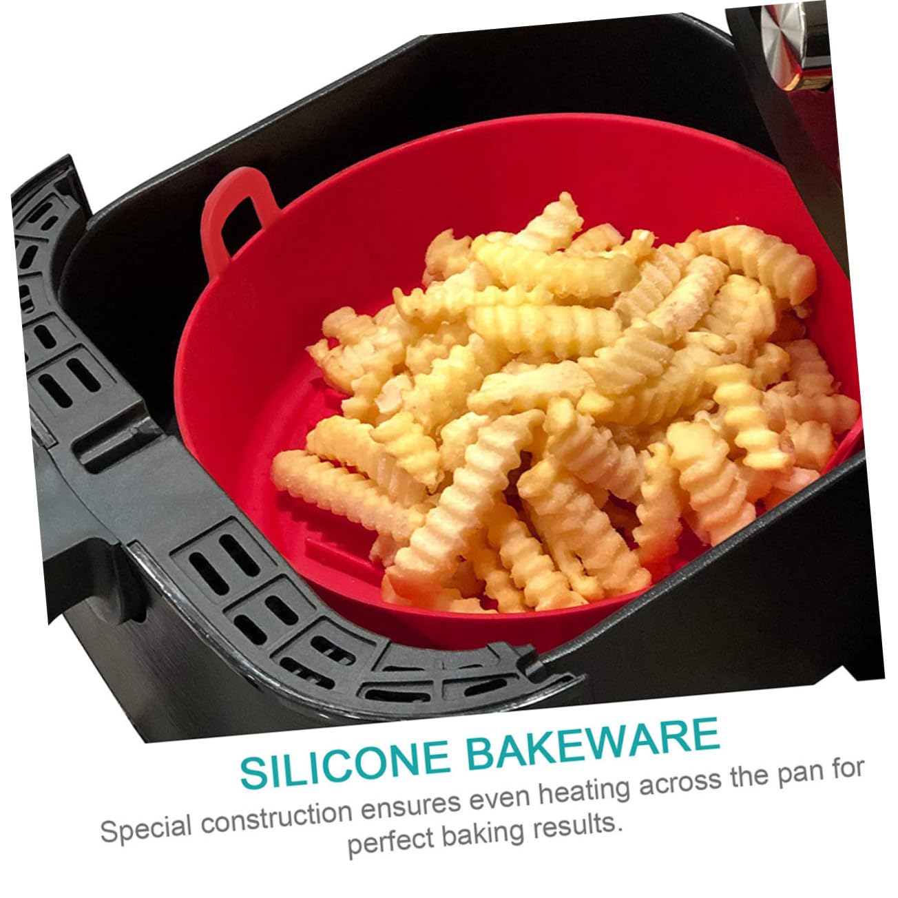ULTECHNOVO 2 pièces Liner Silicone pour Friteuse sans Huile Résistant Chaleur et Réutilisable Protège Panier et Facilite Nettoyage Compatible Micro-ondes et Vapeur Lot de Couleur Aléatoire