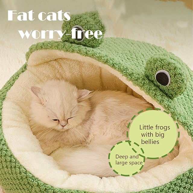 Foto 2 de 7 de Cama para Gatos, Cama para Mascotas Gato Cueva Casa para Gatos en Interiores y Cojín para Dormir Cálida Suave…