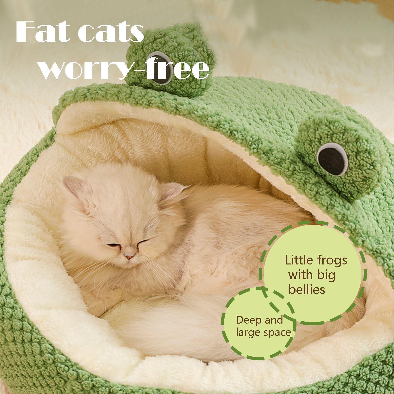 Honigtopf Katzenhöhle Bett - Weiches, Dickes Nest Aus Rückprallschwamm, Abnehmbares Kissen, Für Kleine Katzen Bis 8 Kg, 40x36x28 Cm