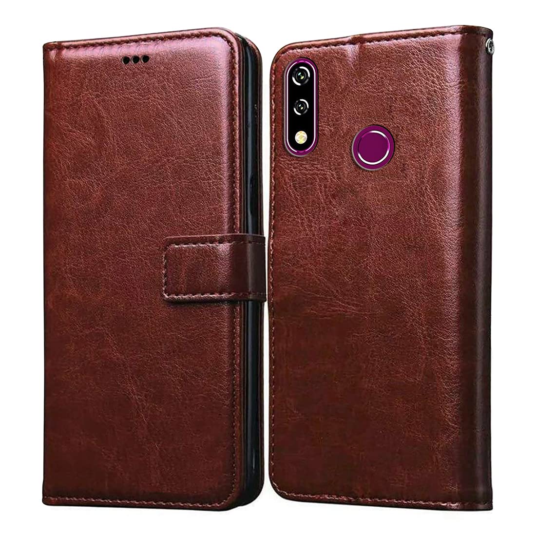 Flip Cover Back Case for LG W10 | Premium Leather Finish | Inbuilt Pockets & Stand | Flip Cover Back Case for LG W10 (Brown)
