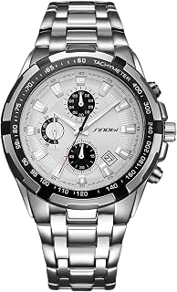 Mens Watches Luminous Wristwatches Analog Quartz Watches with Stainless Steel Strap Calendar Watches Fashion Dress Watch for Men