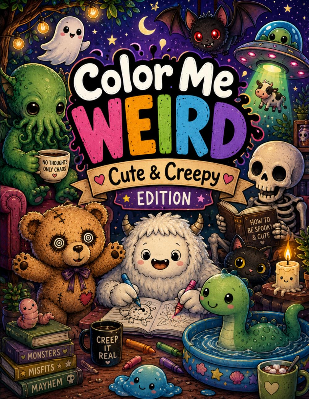 Color Me Weird: Cute & Creepy Edition: A Cozy Coloring Book Filled With Adorable Monsters, Friendly Ghosts & Wholesome Weirdness (Color Me Weird Coloring Books)