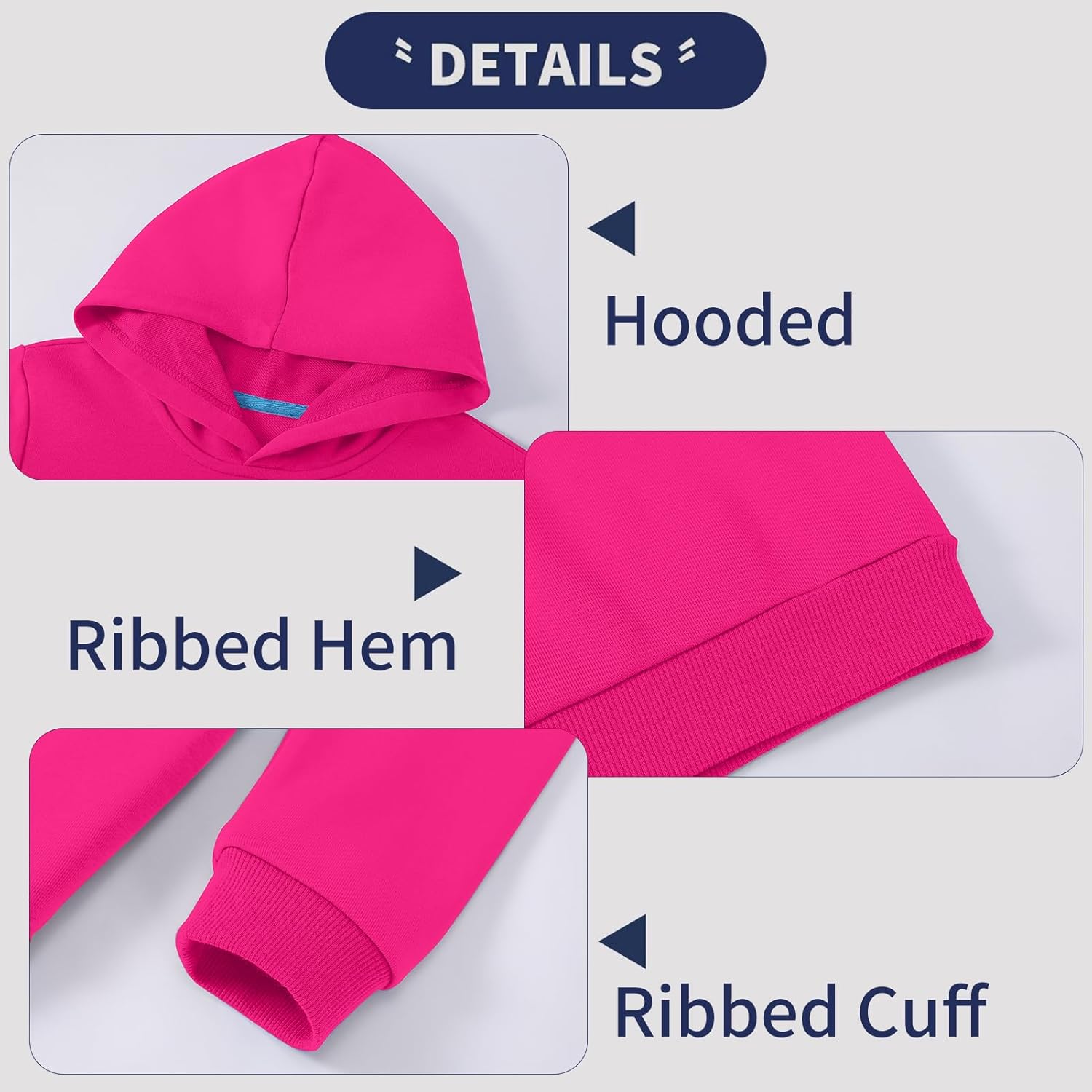 Phedrew Cotton Kids Hoodie Sweatshirt Midweight Long Sleeve Pullover Boys Girls Tops Clothes for Toddlers(Age 2-14) - Image 4