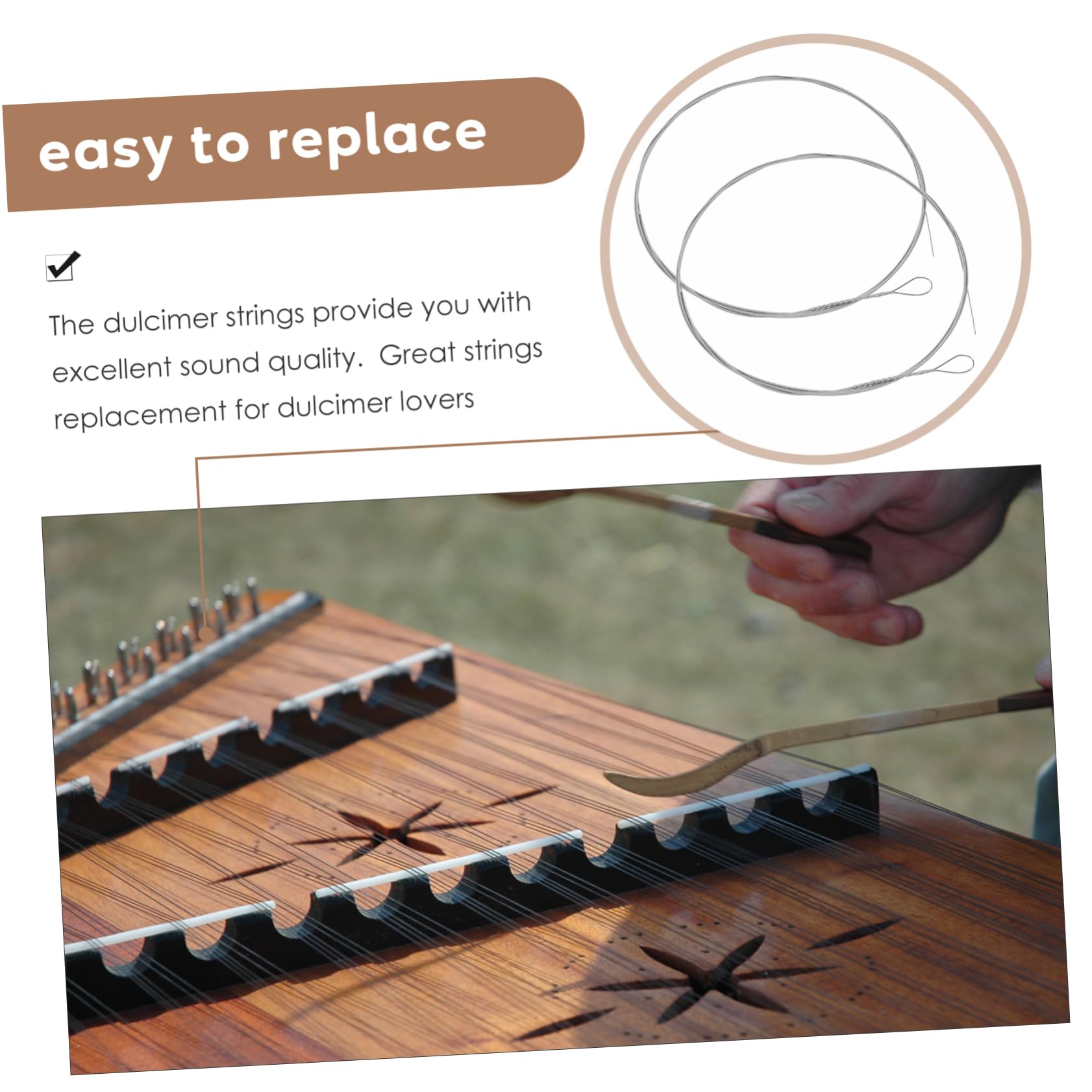 BESTonZON 10pezzi Steel Dulcimer String Accessorio Di Ricambio Per Strumenti Musicali Corde Resistenti Per Dulcimer Qualità Sonora Eccellente Per Musicisti e Insegnanti