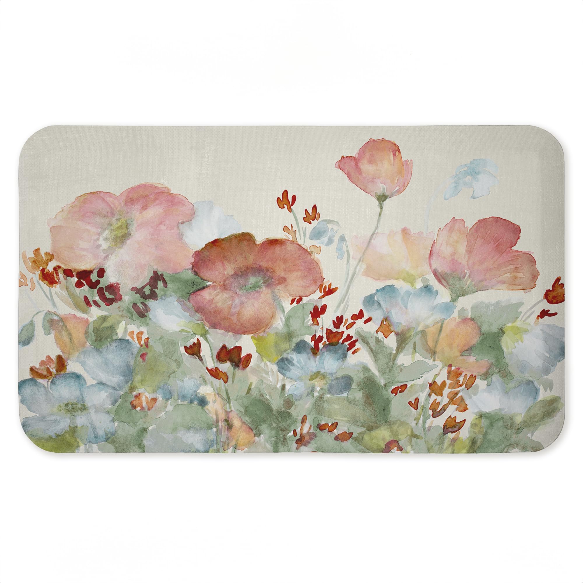 A Day with Pink Flowers Anti-Ermüdungs-Fußmatte, ergonomisch gepolsterte Küchen- und Stehmatte mit Rutschfester Unterseite, umweltfreundliche Komfortmatte, Design von Lanie Loreth, 76,2 x 45,7 cm