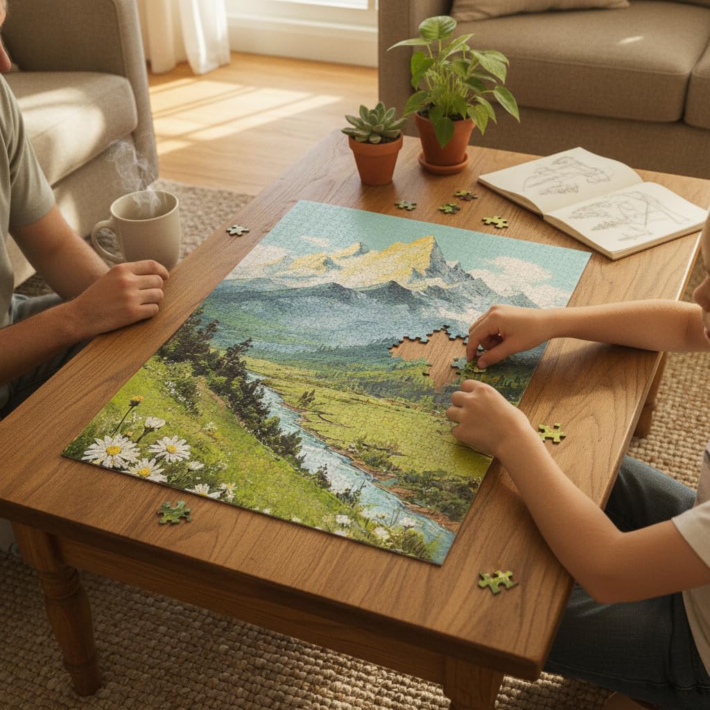 Puzzle en Bois Thème Montagne Adulte, 16 modèles, avec Cadre, 300 pièces