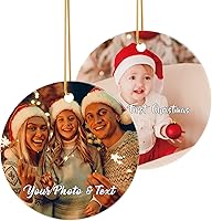 Vista 8 de Adorno de foto de perro personalizado - Adorno navideño personalizado para mascotas 2025, regalos de primer Navidad para cachorros, Navidad, regalo