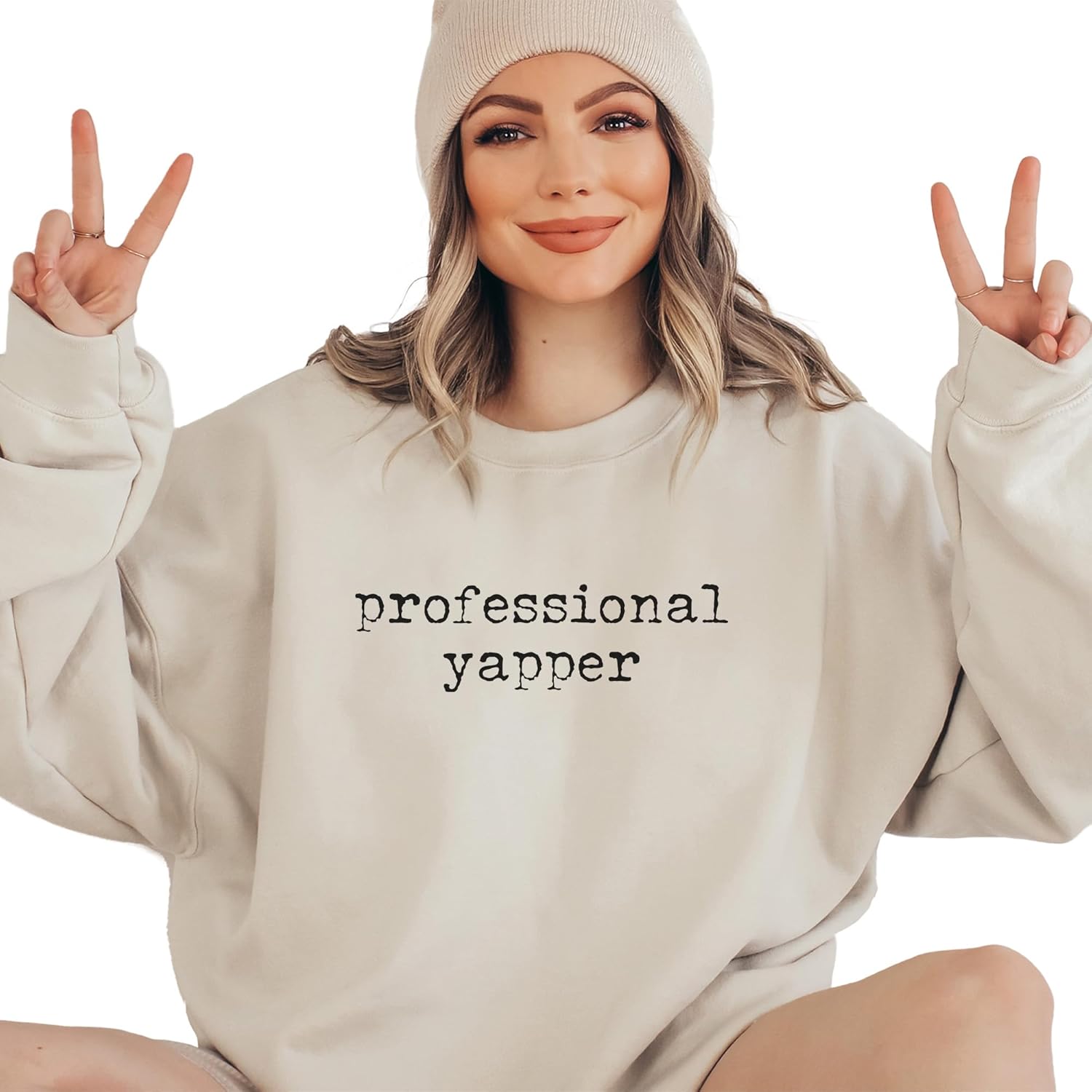 Professional Yapper Sweatshirt - Funny Trendy Meme Shirt - Sarcastic Extrovert Pullover - Unisex Graphic Crewneck Sweatshirt Ash Grey