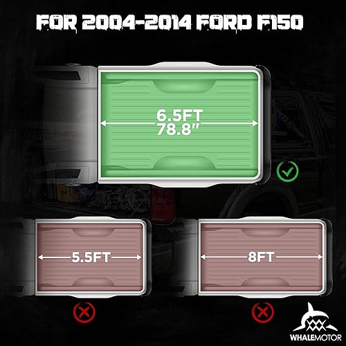 Miniatura 10 de Cubierta Tonneau para caja de camioneta compatible con Ford F150 F-150 2004-2014 5.5 pies caja corta, estilo enrollable suave