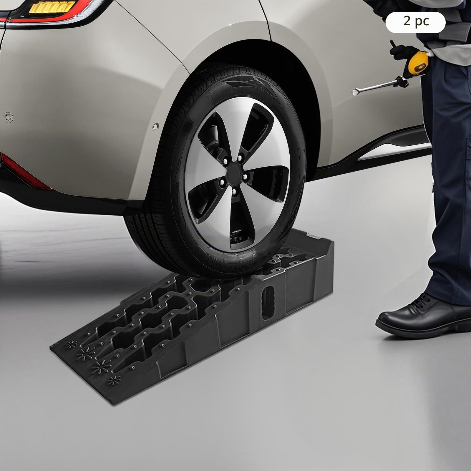 1 par de rampas de acceso de 7.25 toneladas para coches, rampa de plástico para elevación de hasta 170 mm, rampas de acceso para bordillos, escalones en plazas, entradas, aparcamientos, 92 * 32