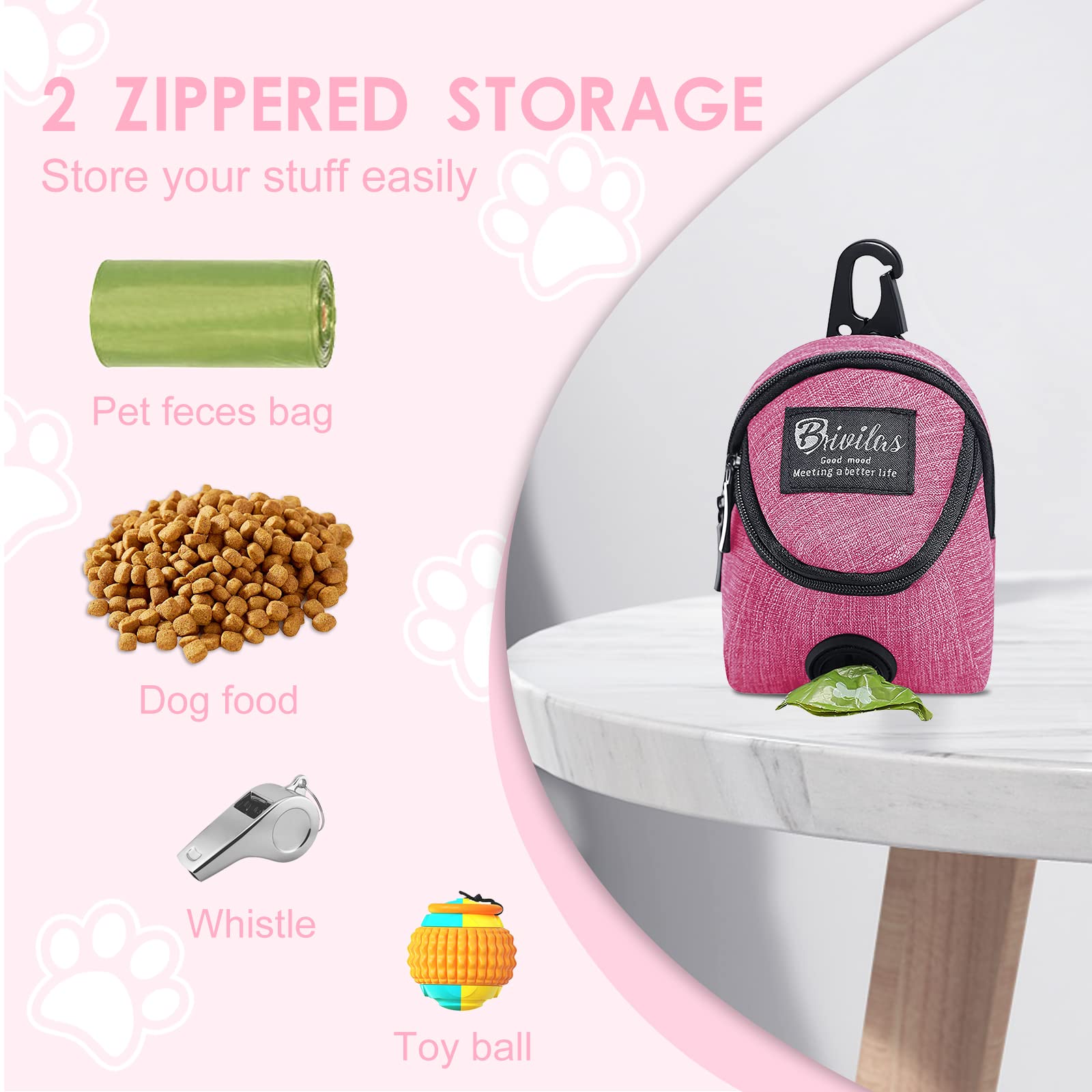 Borsa Per Cani FuninCrea Con Dispenser Sacchetti - Tessuto Oxford, Impermeabile, Per Passeggiate E Addestramento