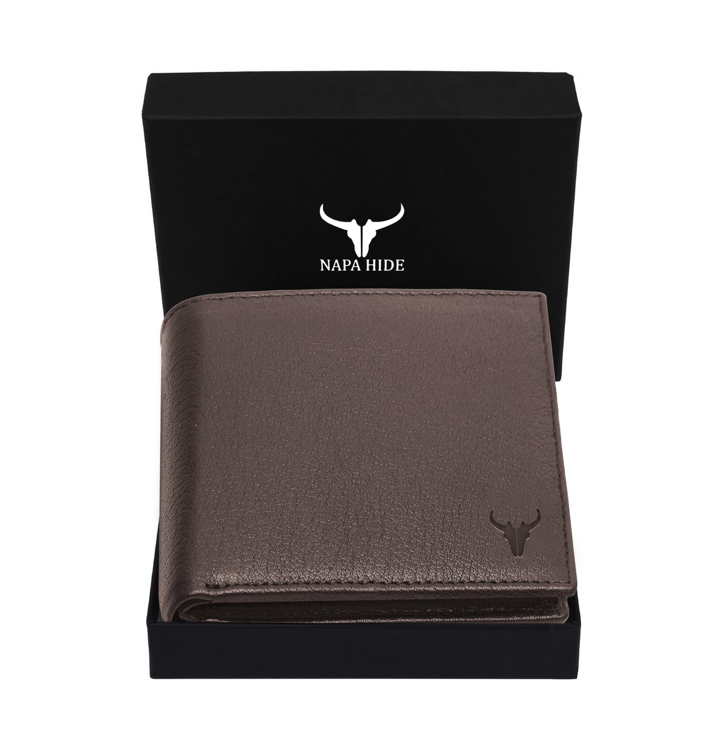 napa hide Brown Leather Wallet for Men I Handcrafted I 4 Credit/Debit Card Slots I 2 Currency Compartments I 1 Transparent ID Window-picture-20