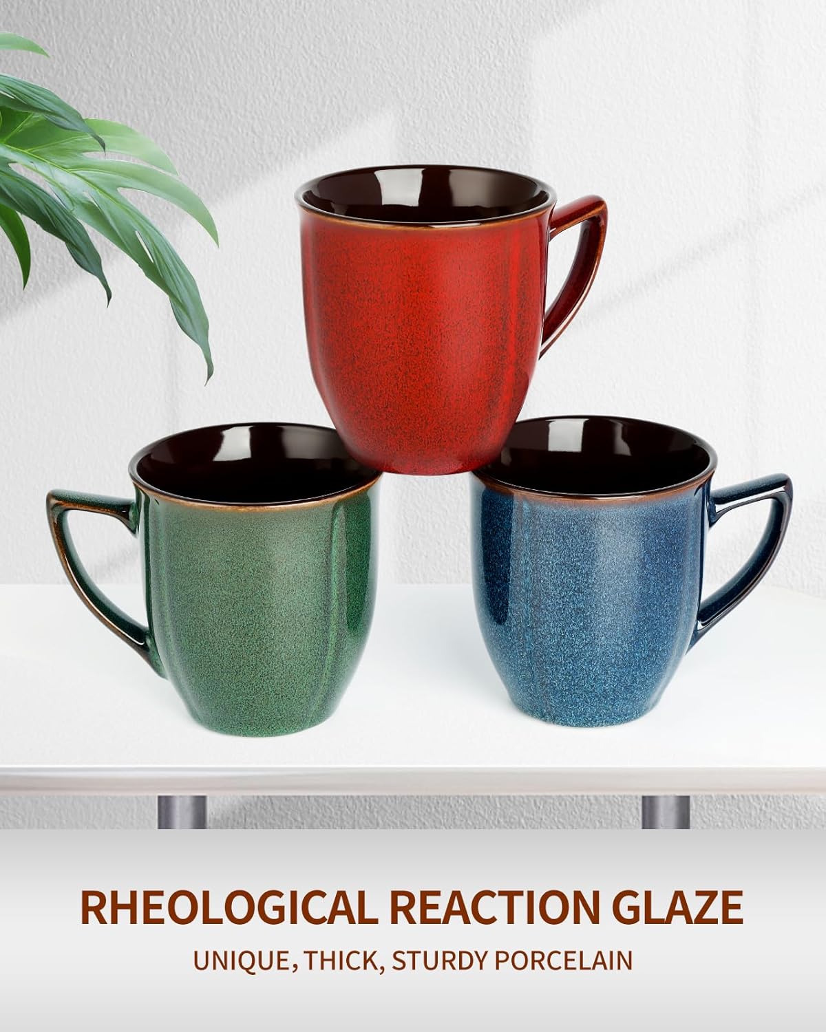 Ceramic Mugs 14 Oz,Mugs Set for Men Women, Ceramic Mugs Set with Large Handle for Coffee Tea Milk Cocoa, Coffee Cups Set of 6 Gift for Dad Mom,Easy to Clean & Hold, Microwave Safe. - Image 3