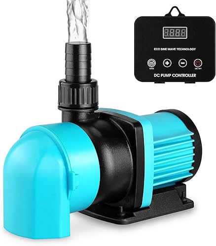 Bomba de retorno de acuario de 1320 GPH con controlador de pantalla LCD, bomba de acuario DC 24 V 35 W para acuario de agua salada, acuario de agua