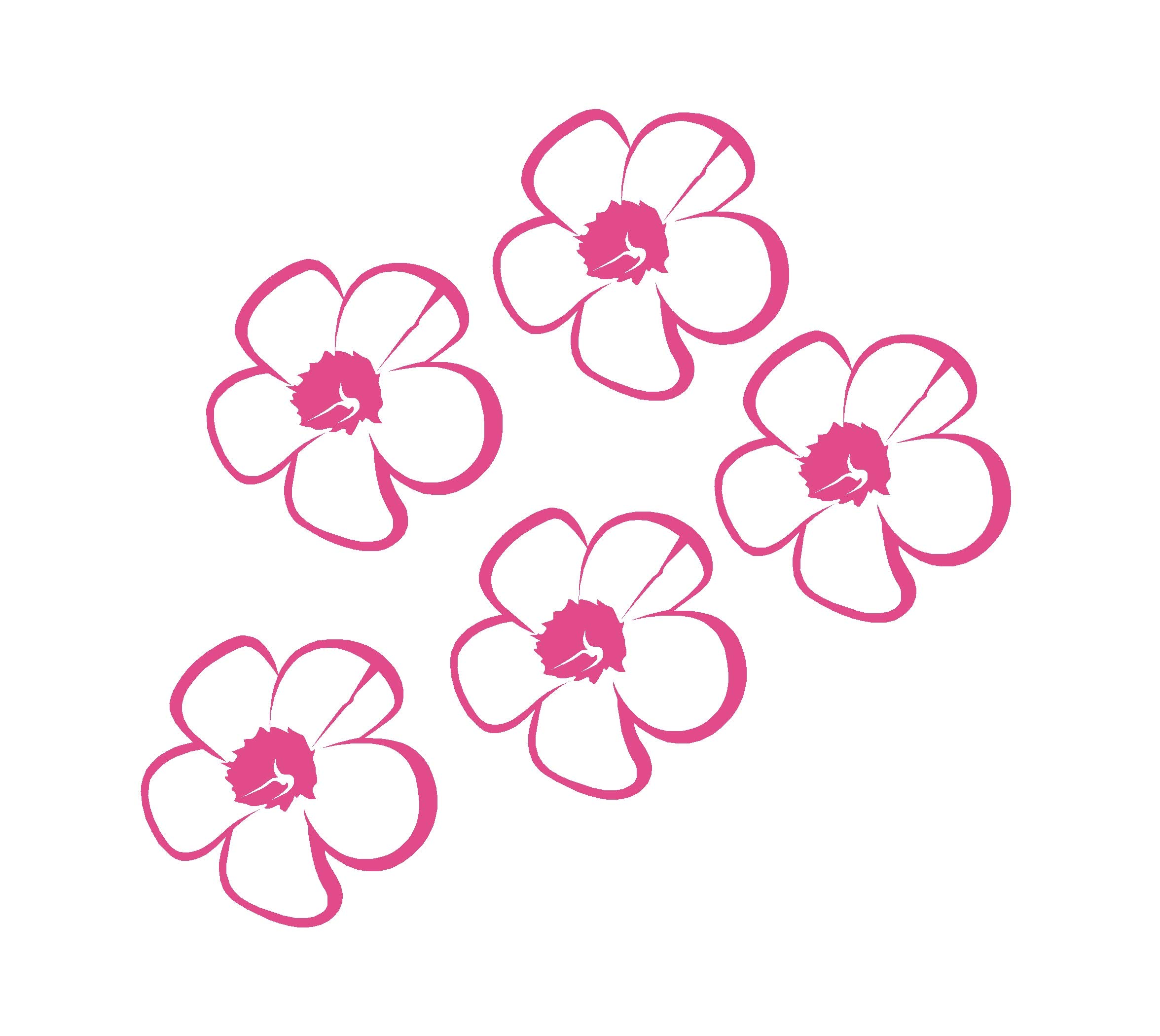 Lightningsigns Pink Daisy Flower Car,Camper Van Window Stickers X 5