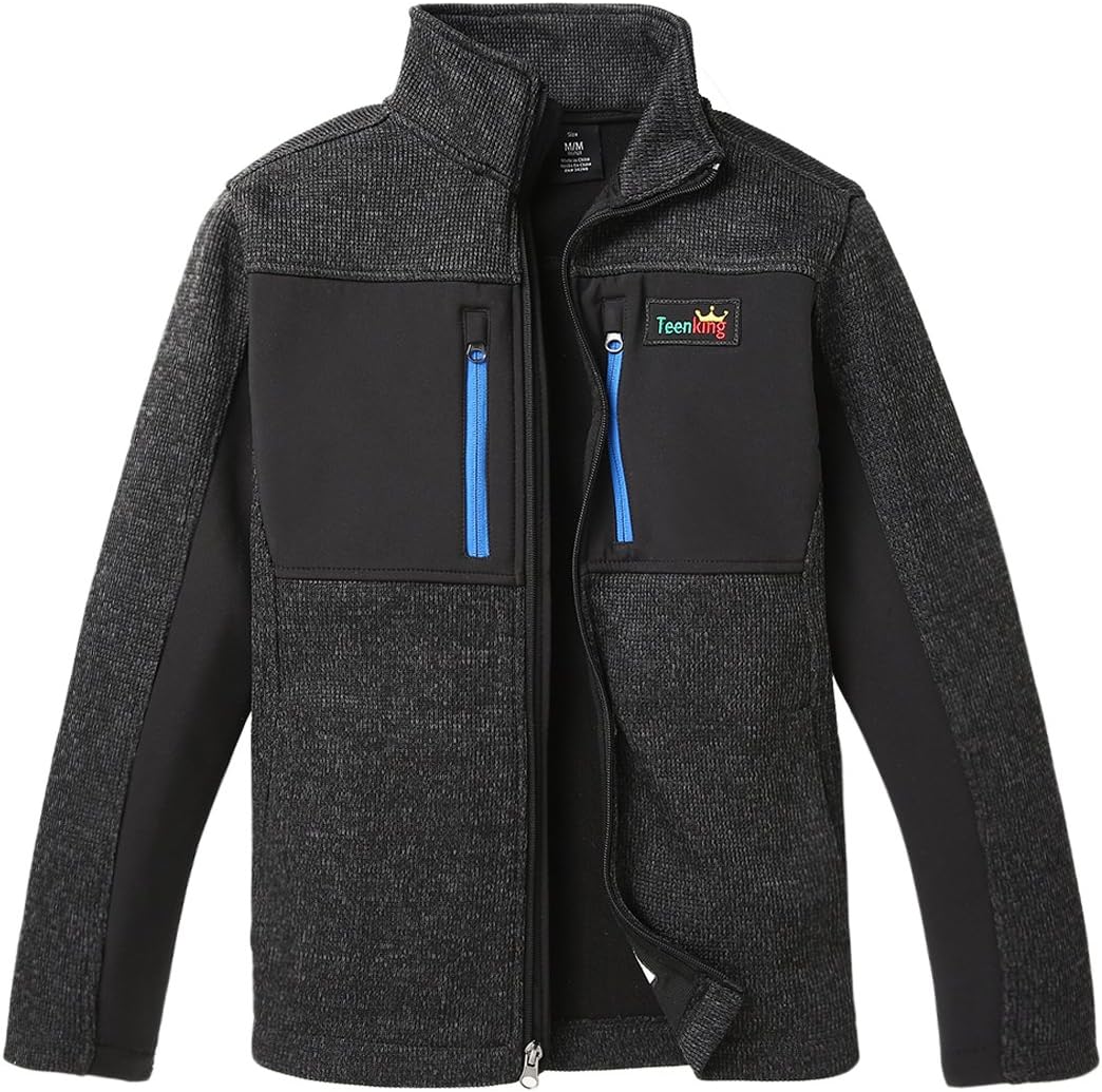 Boy's Fleece Outdoor Jacket Little Boy(Size 7) Charcoal/Black