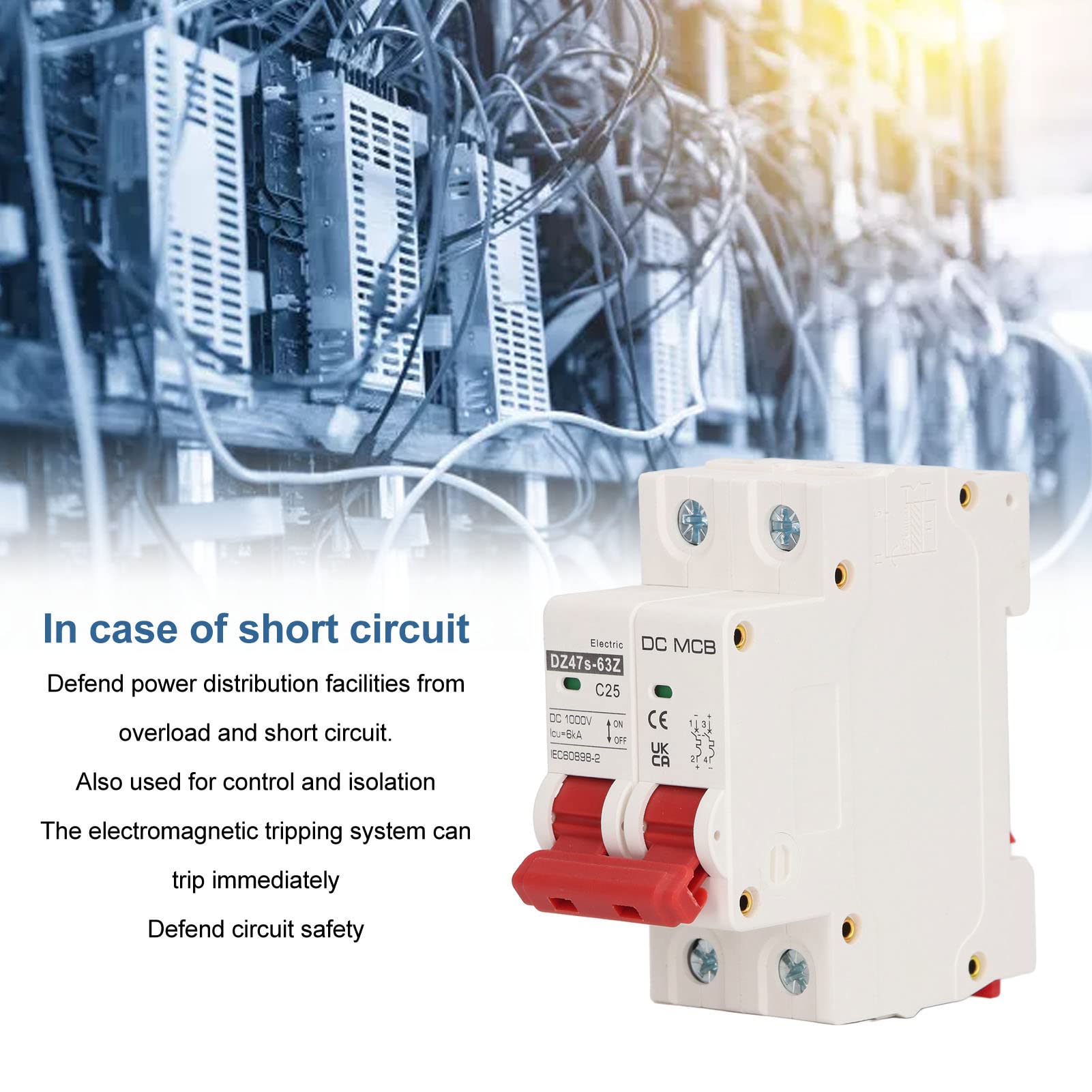 Interruttore Magnetotermico 2P 500V DC | Per Impianti Fotovoltaici | Protezione Sovraccarico E Cortocircuito | 6kA | Montaggio Su Guida DIN - Foto 7