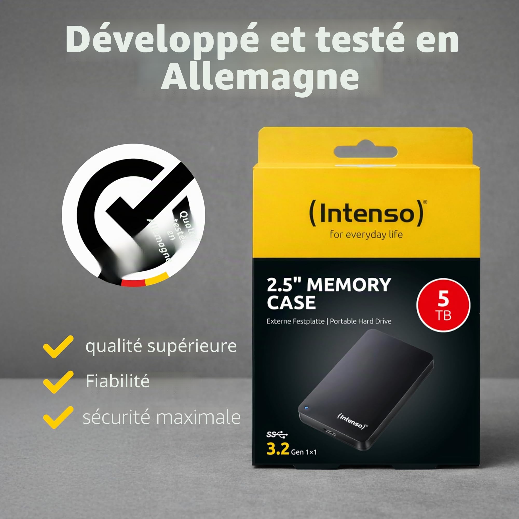 Intenso 2,5" Memory Case Disque Dur Externe 5000 Go Noir