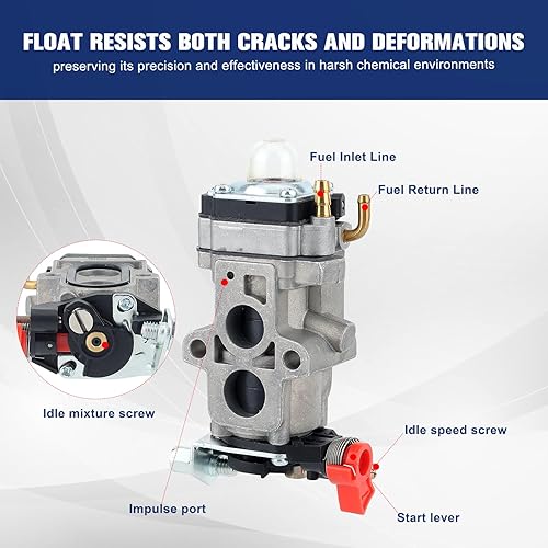 Miniatura 6 de Powtol Kit de afinación de carburador 150BT para sopladores de hojas Husqvarna 150BT 350BT BT150 RedMax EBZ8500 EBZ8000 EBZ8050 Reemplaza 502845001