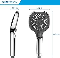 Vista 2 de Cabezal de ducha para RV con manguera e interruptor de encendido y apagado, cabezal de ducha de 3 chorros para cámper que ahorra agua y de alta