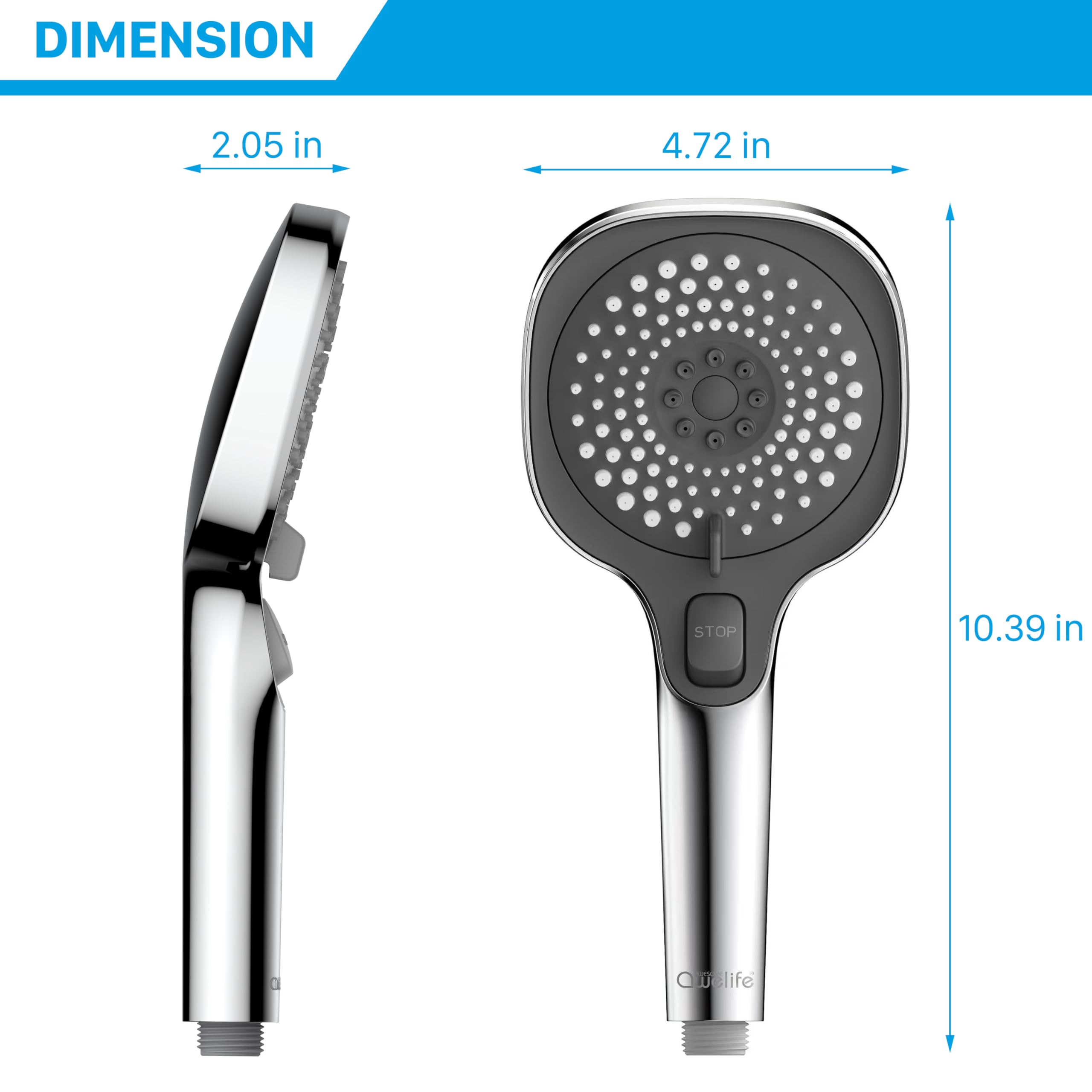 Pommeau de douche pour camping-car avec tuyau et interrupteur marche/arrêt, 3 pulvérisations, économie d'eau et haute pression avec tuyau pour camping-car, camping-car, van