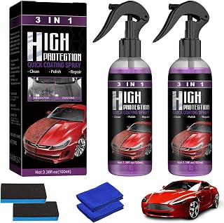 High Protection 3-in-1 Spray, 2 Pieces Car Polishing Car Coating, New Enhanced Fast Car Nano Coating Spray, for Cars Motorcycles