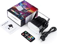 AFDEAL 48 LED-es Stroboszkóp Diszkólámpa - Hangra Aktiválódó, Sebességszabályozós Partyfény Távirányítóval, Bulikhoz, DJ-khez, Esküvőkre 2