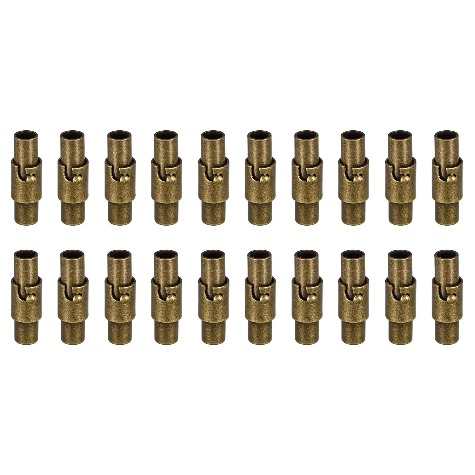 uxcell Leather Cord End Clasp, 20Pcs 3mm Hole Leather Clasps