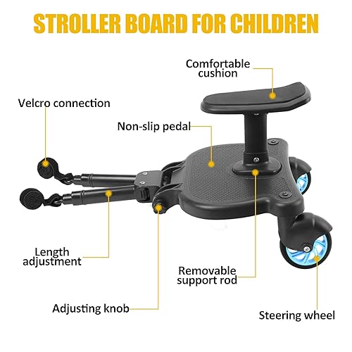 Miniatura 3 de Tabla universal para cochecito 2023 con asiento desmontable, 2 en 1, para sentarse y pararse con plataforma de pie para la mayoría de los