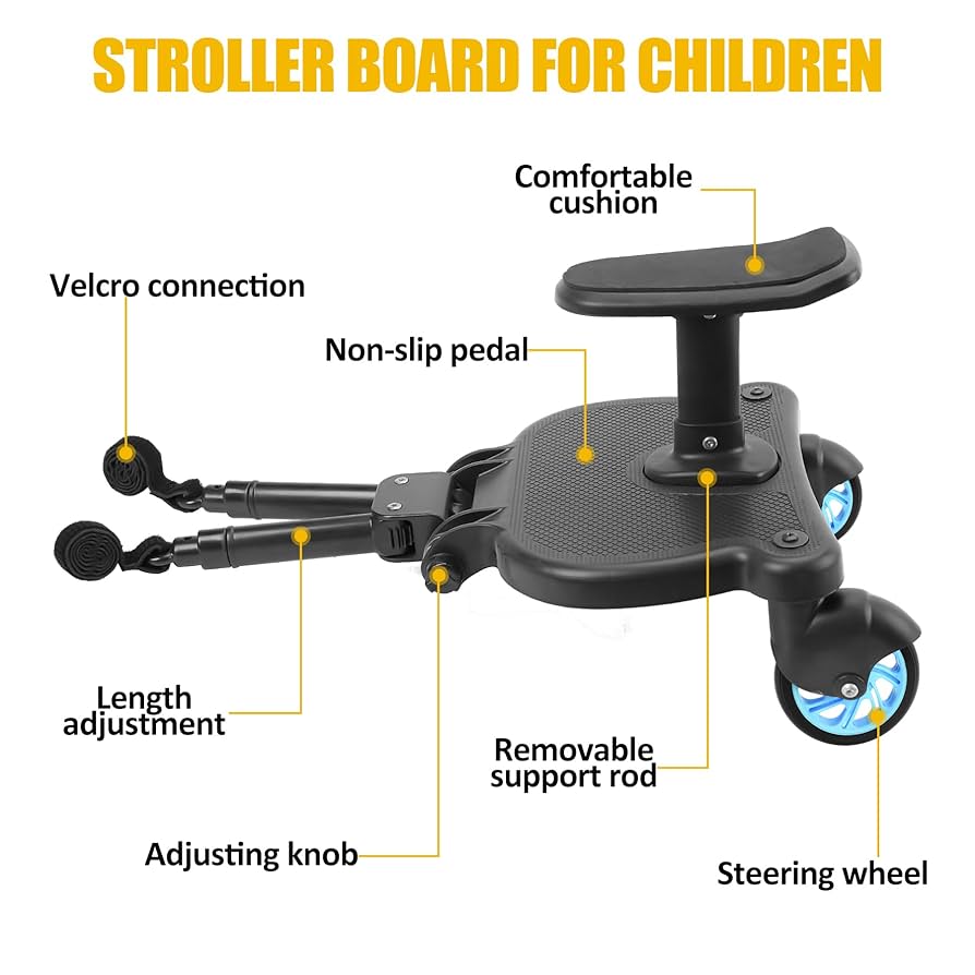 2x Hook And Loop Fastener For Buggy Board, Adjustable Fastening Strap
