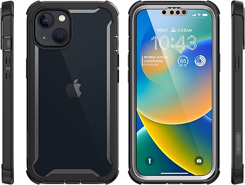 Miniatura 8 de i-Blason Funda transparente para iPhone 14iPhone 13 (6.1 pulgadas), funda protectora robusta de 360 grados, con protector de pantalla 2022 (negro)
