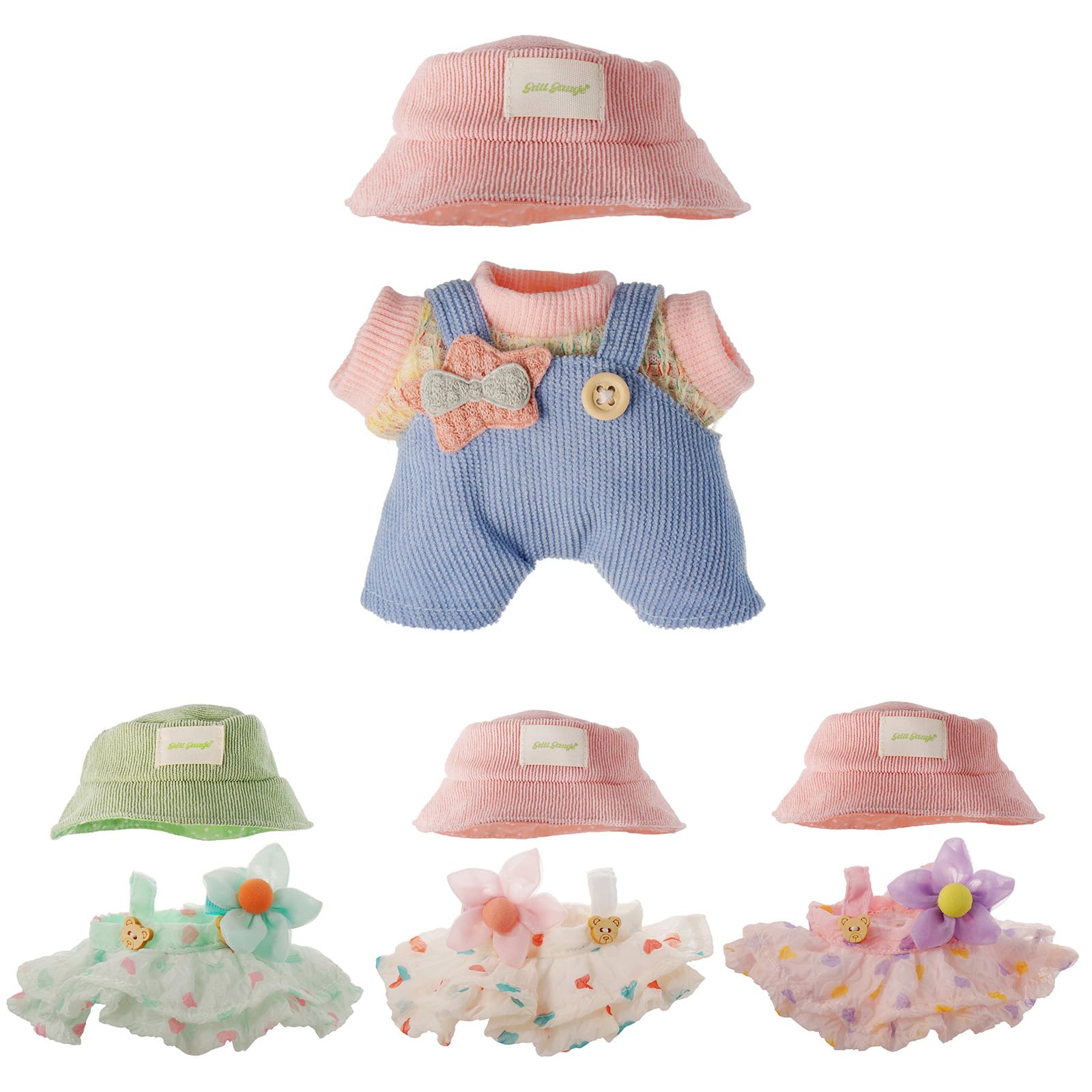 Lot De 4 Tenues Pour Peluche 17 Cm - Salopette, Chapeau Et Lunettes Pour Figurines Labubu