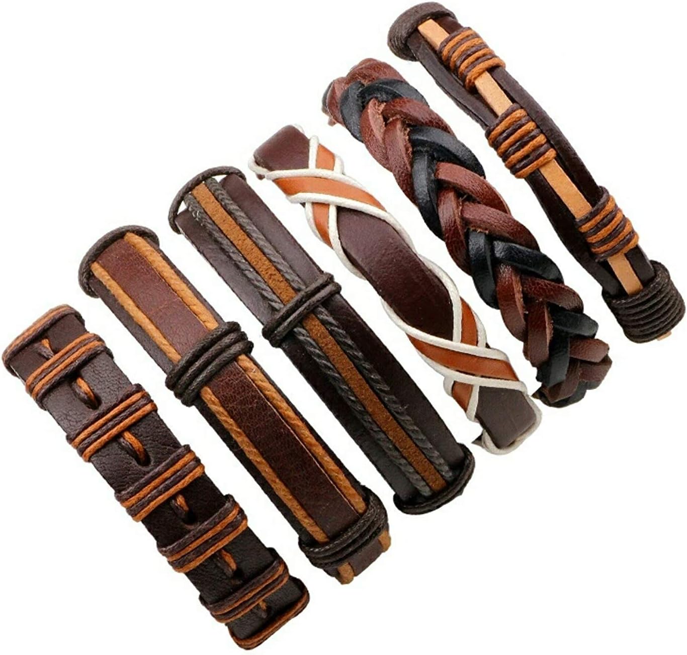 University Trendz Leather Base Metal Bracelets for Unisex Adult & Unisex Child