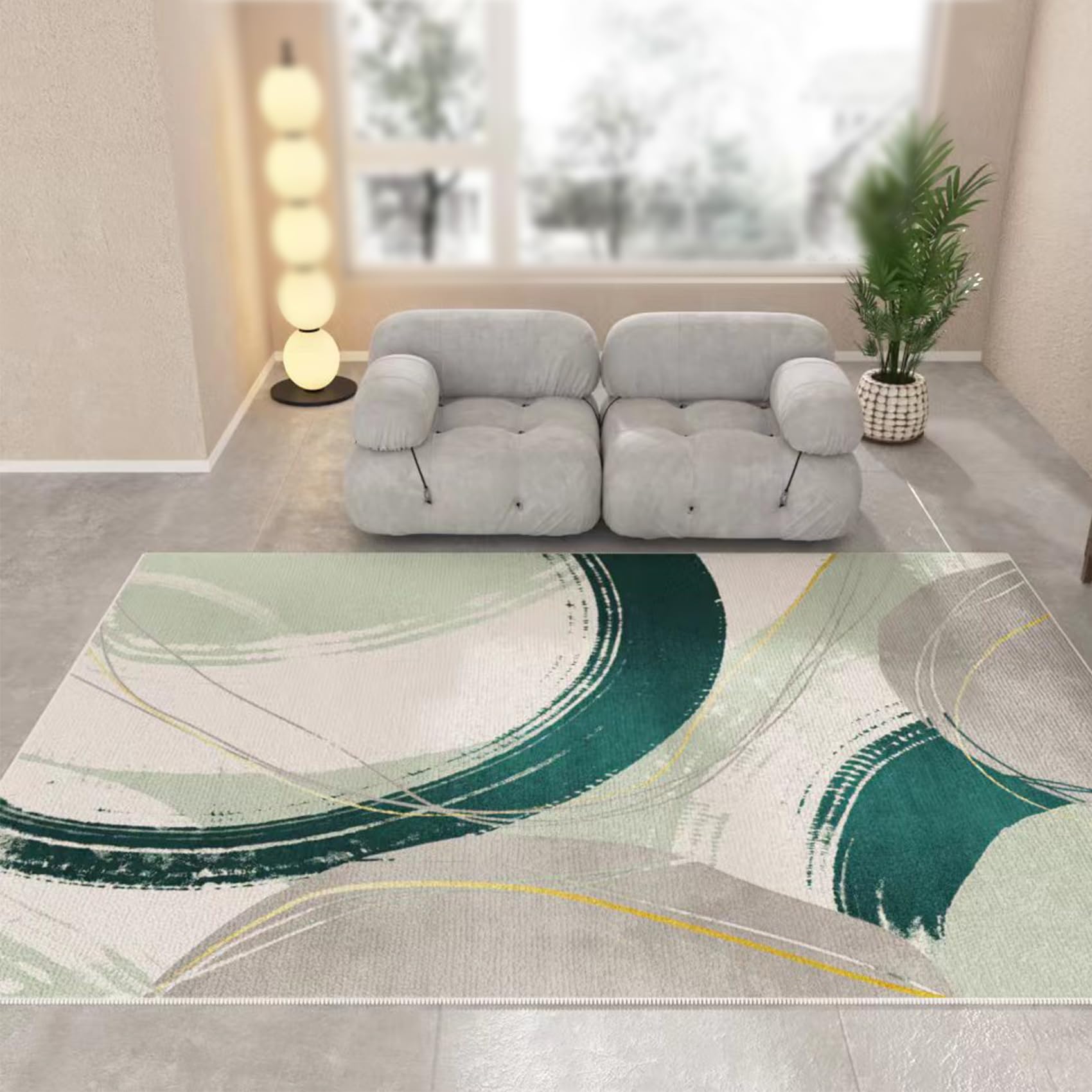 Tapis de salon jaune et gris 120x160 cm pour sublimer votre bureau moderne