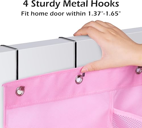 Miniatura 4 de KIMBORA 12 bolsillos grandes de malla sobre la puerta, organizador de zapatos para armario, zapatero colgante para puerta, colgador de zapatos,