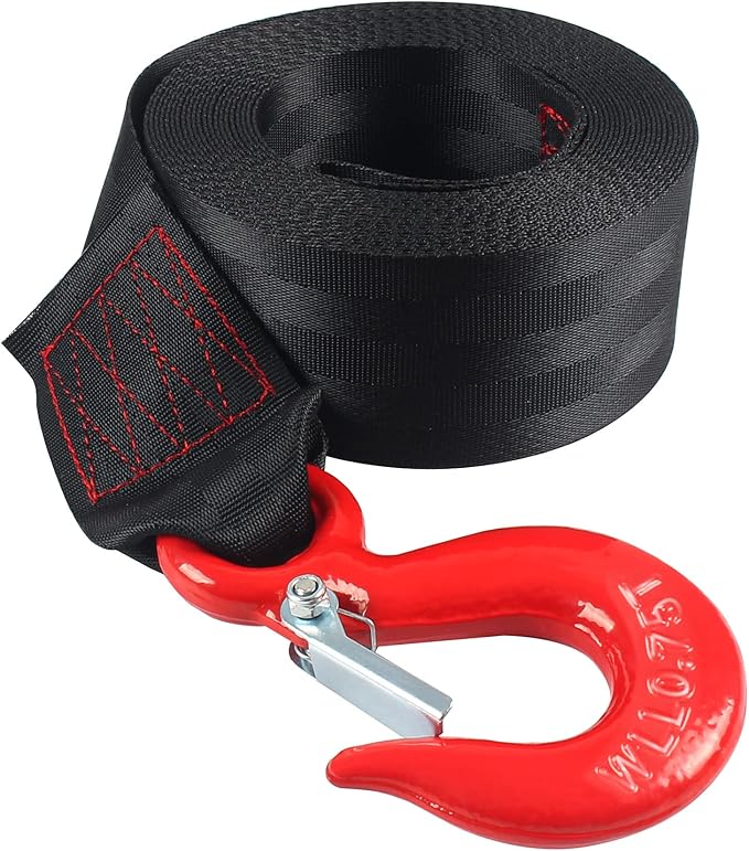 Boat Winch Strap with Hook,Winch Strap for Boat Trailer,Boat Trailer Winch Strap 2 inch x 20