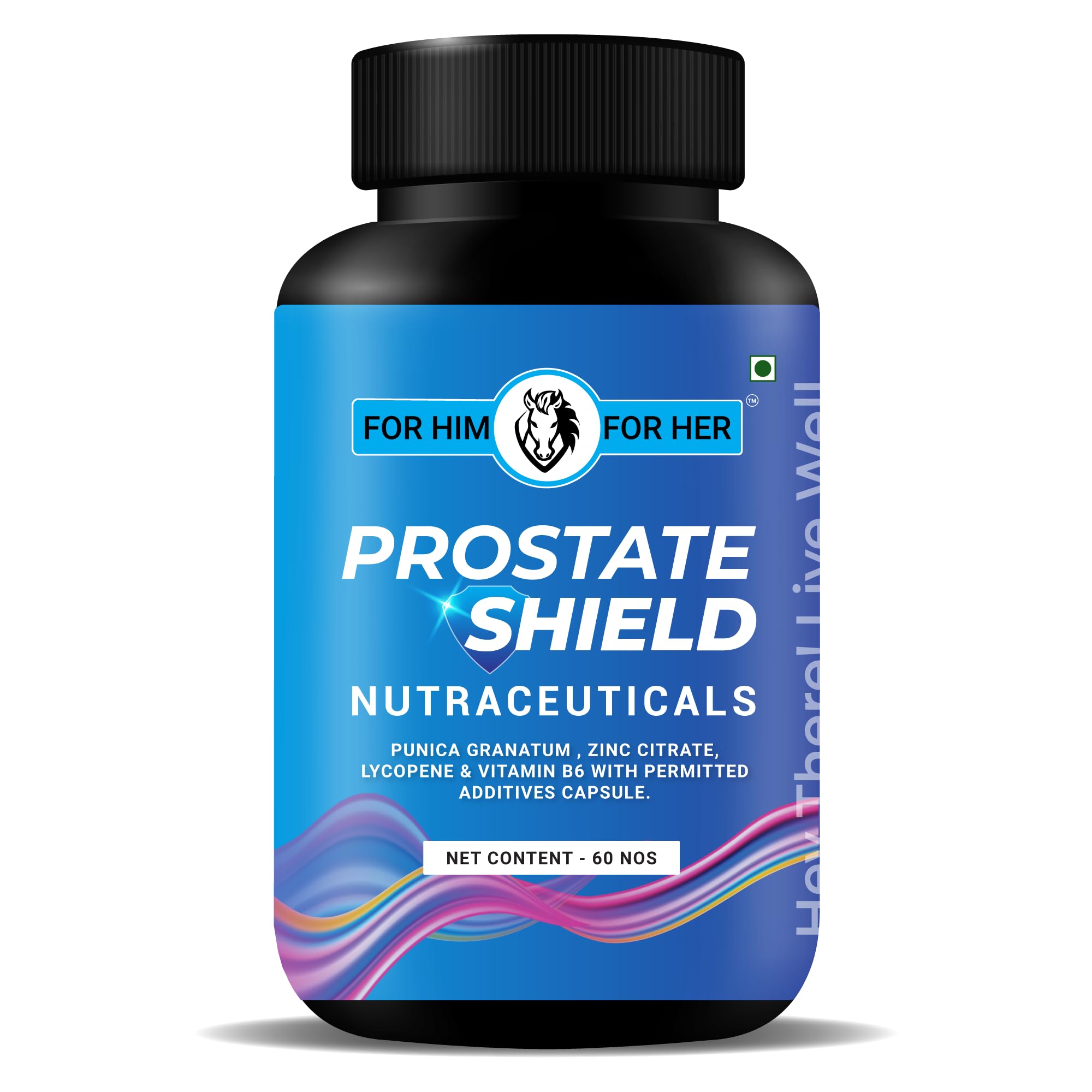 FOR HIM FOR HER Prostate Shield – Prostate Support with Lycopene, Pomegranate, and Zinc – Supports Men’s Health, Urinary Function, and Antioxidant Protection – 60 Veg Capsules