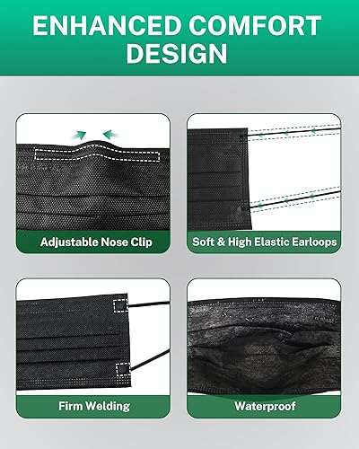 Miniatura 8 de Mascarillas desechables fabricadas en Estados Unidos, 4 capas para familias, estudiantes, transpirables para uso y seguridad durante todo el día,