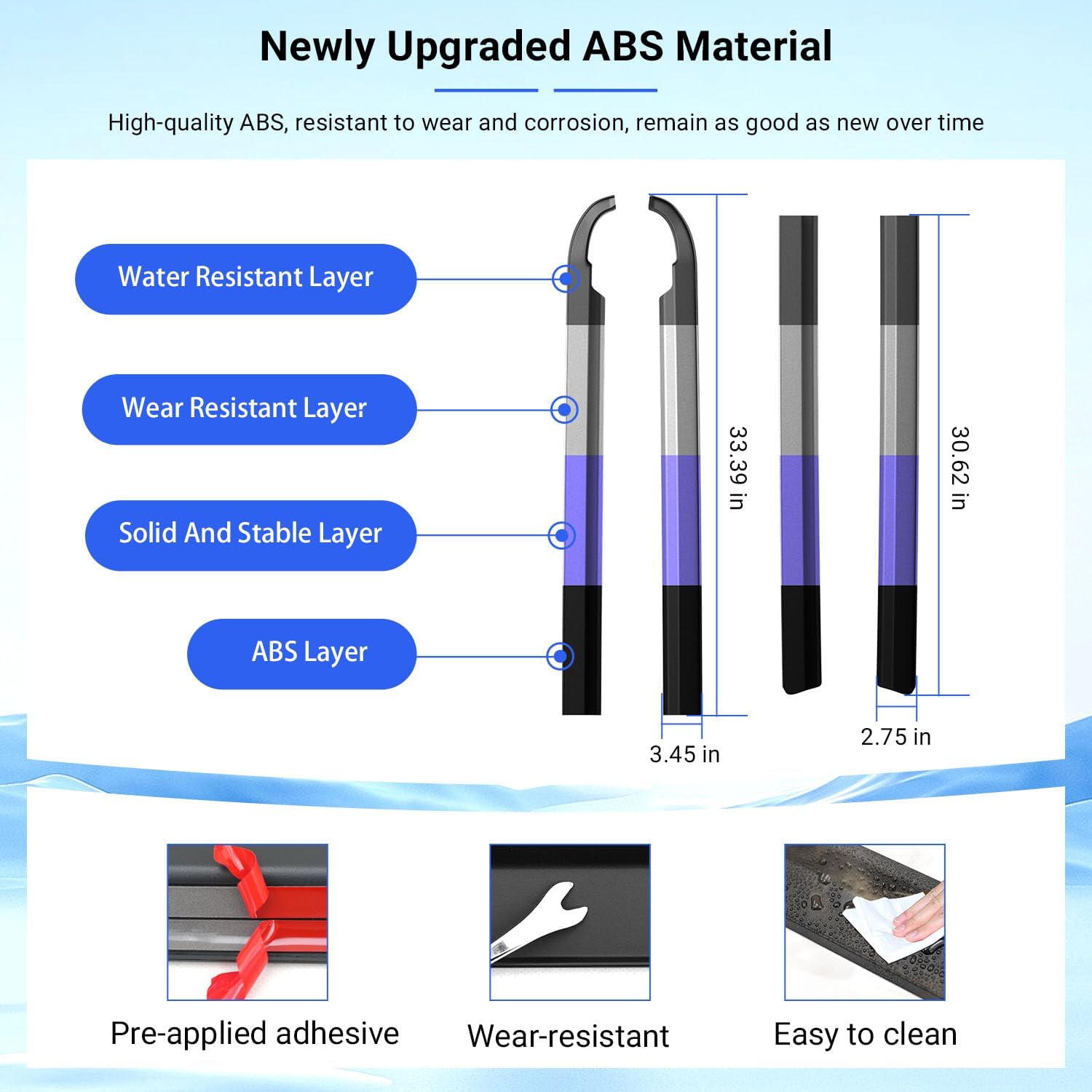 PTYYDS 4Pcs Side Window Visor Deflector Compatible with 2021-2025 Ford Bronco 4 Door Rain Deflector ABS Matte Black Window Visor Trim Cover Replacement for 2021-2025 Ford Bronco Accessories