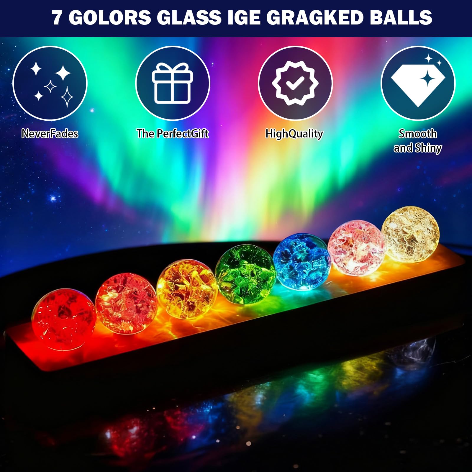 Kryształowa kula nocna 3D, 7 kolorowych szklanych kryształowych kul z drewnianą podstawą LED, 40 mm, kryształowe kule lodowe, kula lecznicza, szklana kula, kryształowa kula, lampka nocna, ornament