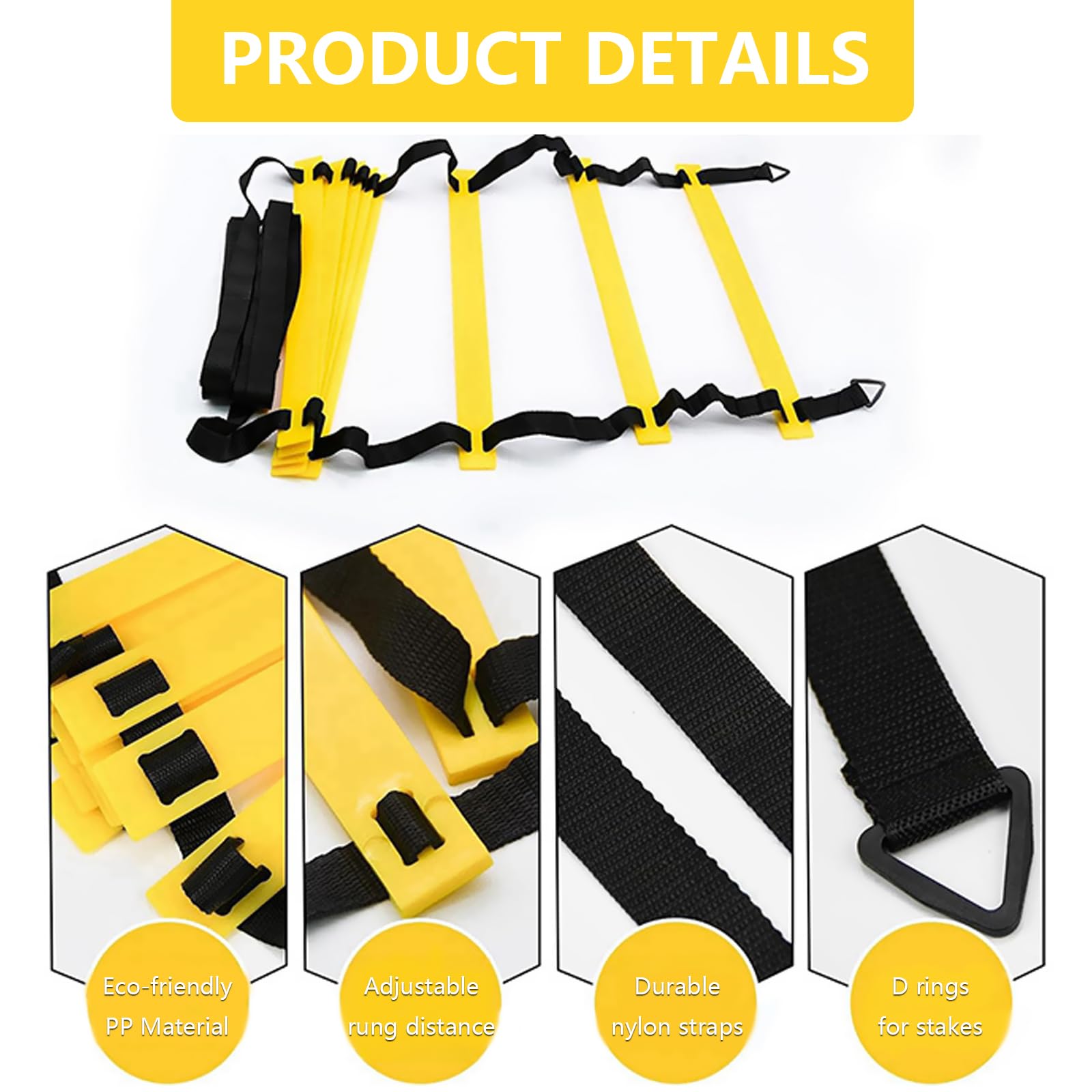 Kit Entrenamiento Futbol, Speed ​​Agility Training Kit para Agilidad Escalera de Agilidad 6M 12 Conos Deportivos 6 Postes Slalom Paracaídas de Resistencia Cuerda de Saltar y Bolsa de