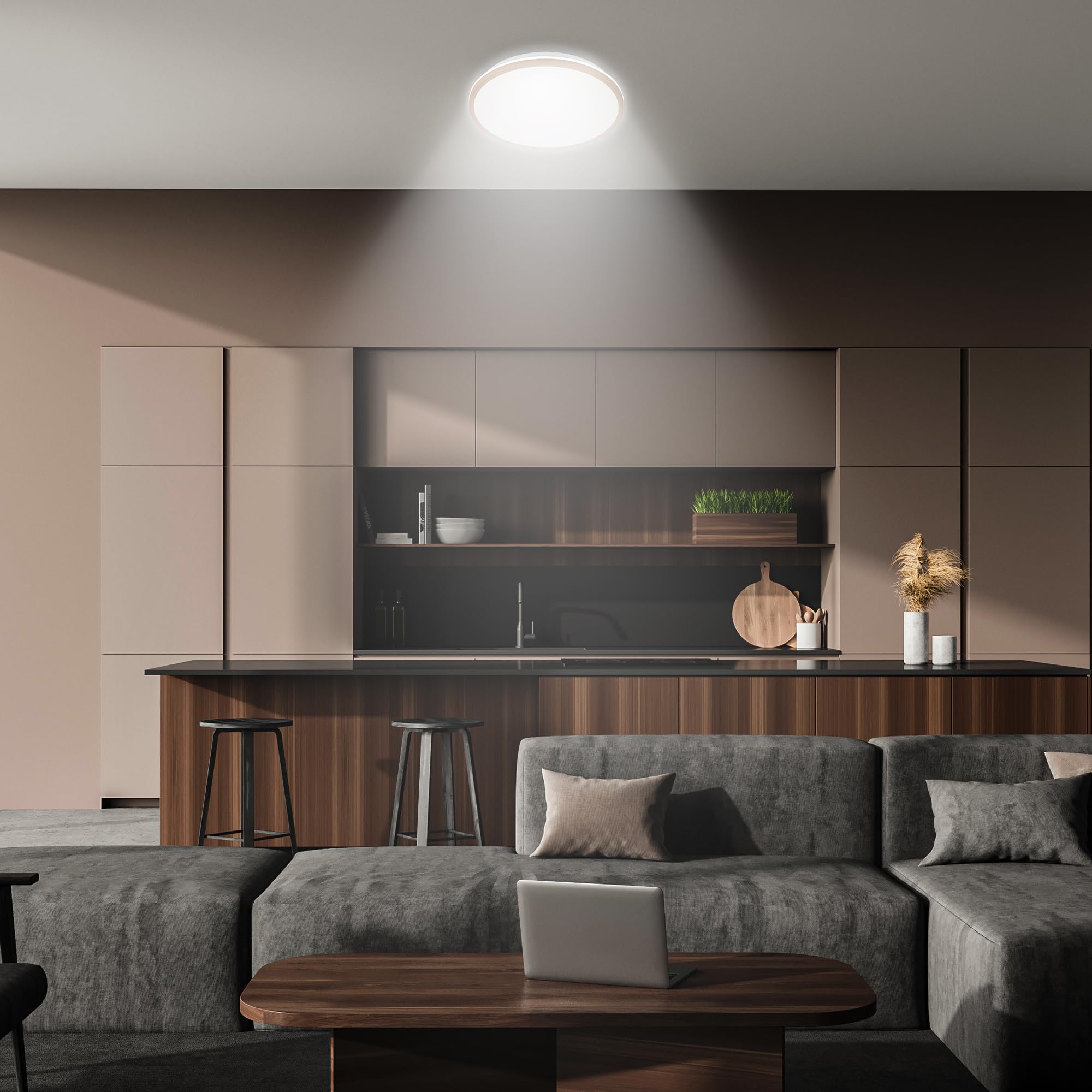 BRILONER, LED Ceiling Light with indirect Light, Neutral White Tone, 15W, 1500lm, LED lamp - Image 4