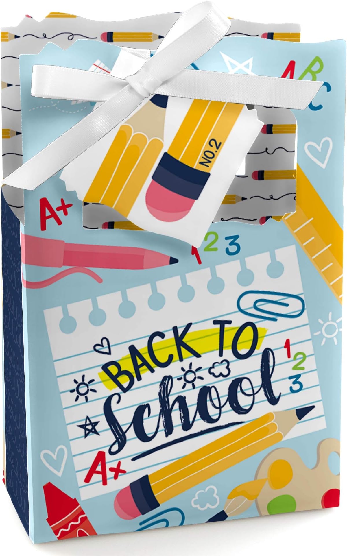 Big Dot of Happiness Back to School - First Day of School Classroom Decorations and Favor Boxes - Set of 12