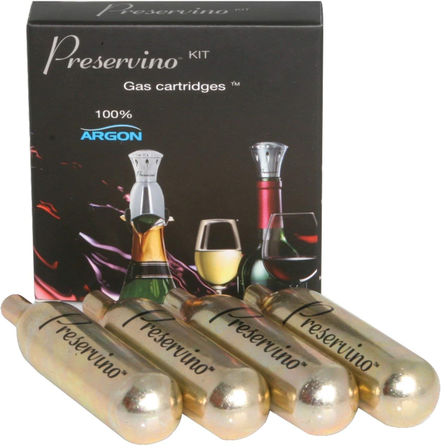 Pek Argon Gas Cartridges, Box of 4